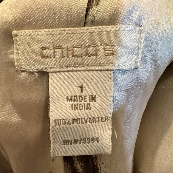 Chicos Blazer Jacket Women’s Size 1 Light Green Metallic Silky Raw Edge - Picture 7 of 15